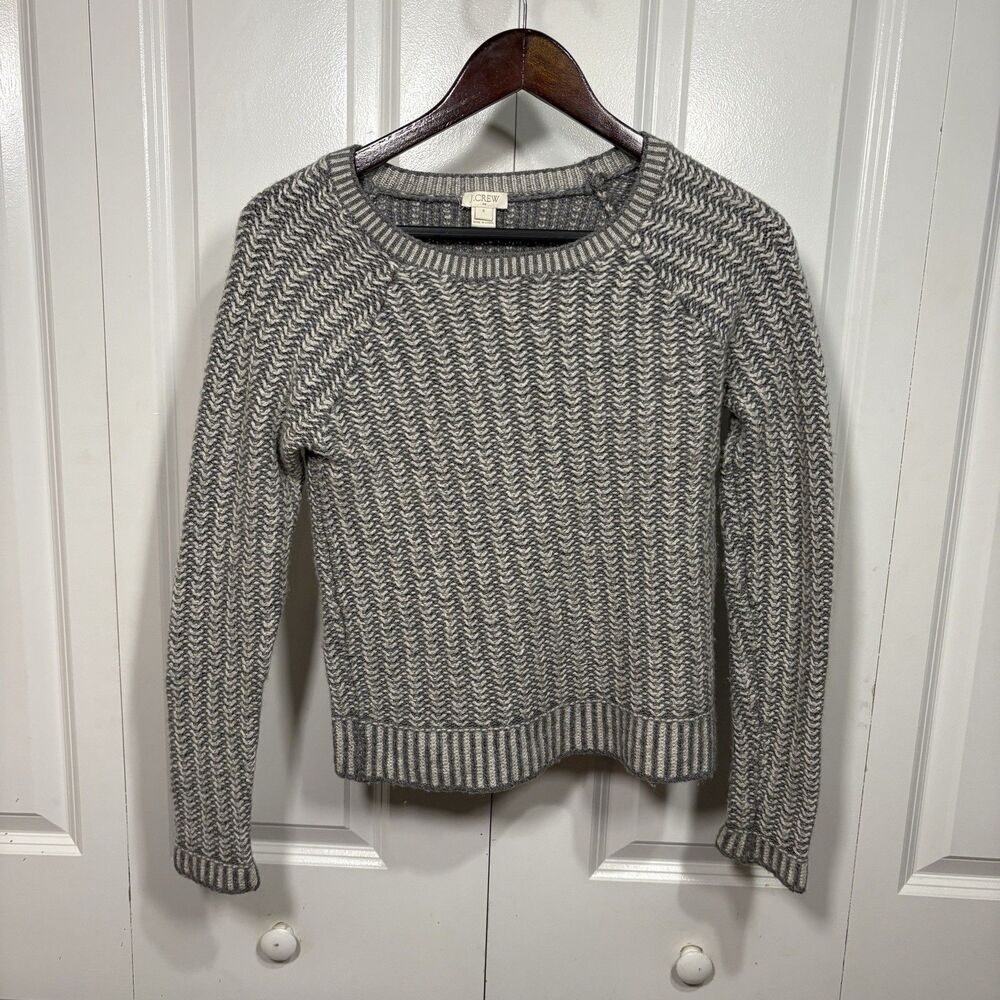 J Crew Sweater Womens S Gray Knit Pullover Classic Minimalist Preppy Cottagecore
